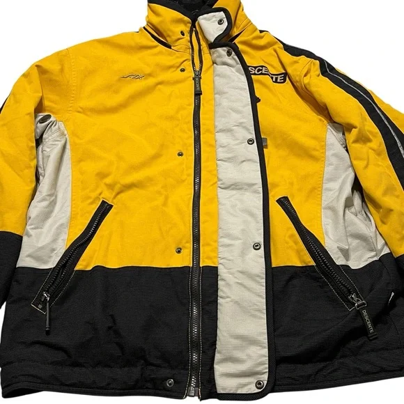 Descente Ski Snowboard Jacket Men’s Small Yellow Dermizax Waterproof Full Zip - Picture 3 of 14